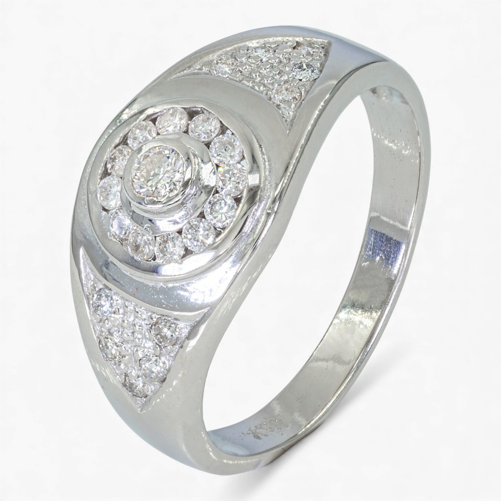 Zonder minimumprijs - Ring - 14 karaat IGI Antwerp, Witgoud -  0.30ct. tw. Diamant (Natuurlijk) #1.0