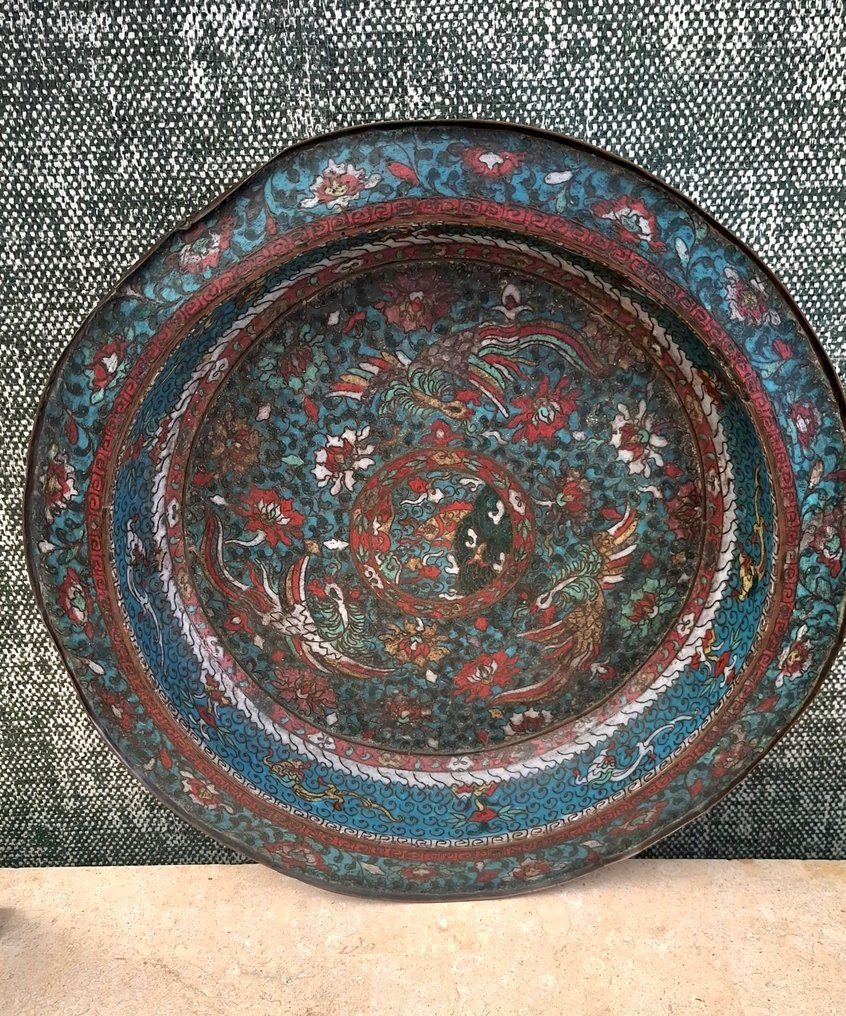 Πιατέλα - Χαλκός, Κεραμικό - Κινεζική σκαλιστή σκάλα #1.0