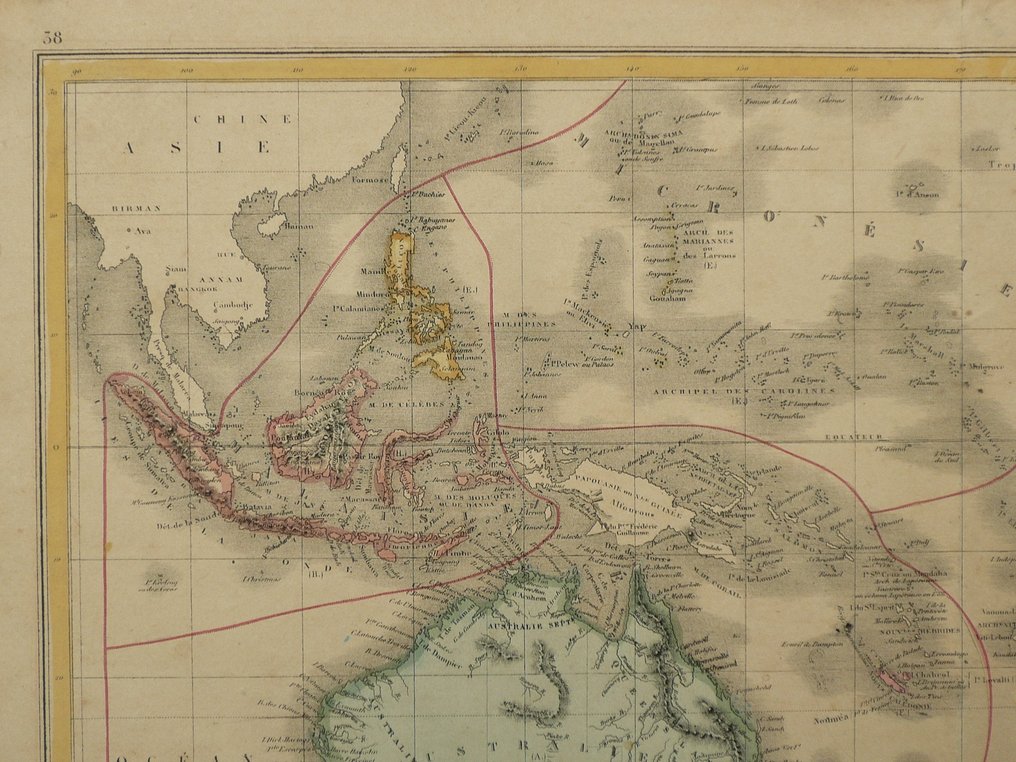 澳大利亚 - 新西兰; M. Drioux et Ch. Leroy - Carte physique et politique de L'Oceanique - 1861-1880 #2.1