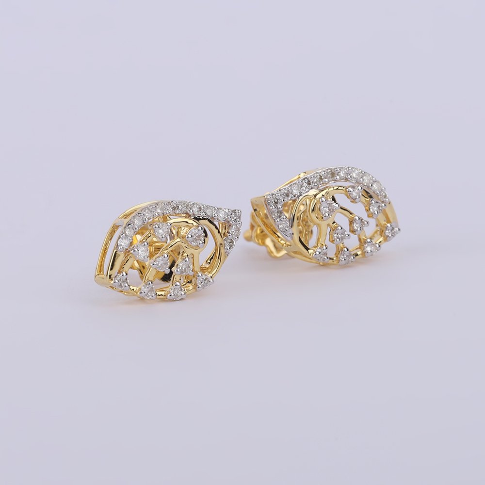 沒有保留價 - 耳釘耳環 - 14 克拉 黃金 - 0.29ct. tw. 鉆石 (天然) - 金钻耳环 #1.0