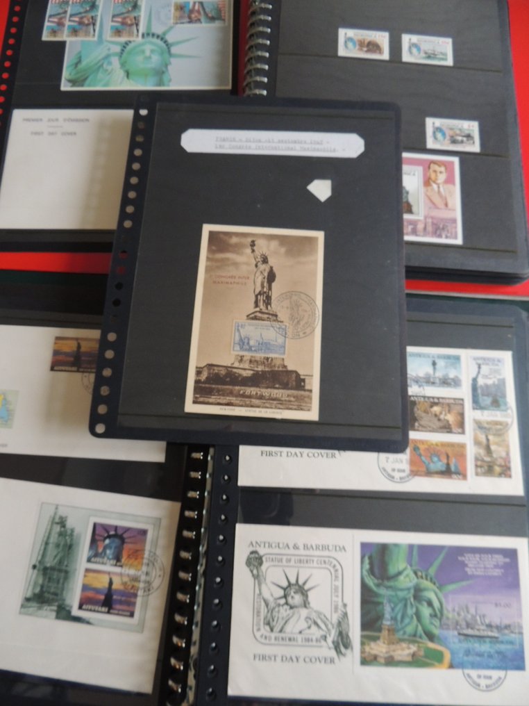 Statue of Liberty - Collection of stamps and various documents in 2 binders. #1.0