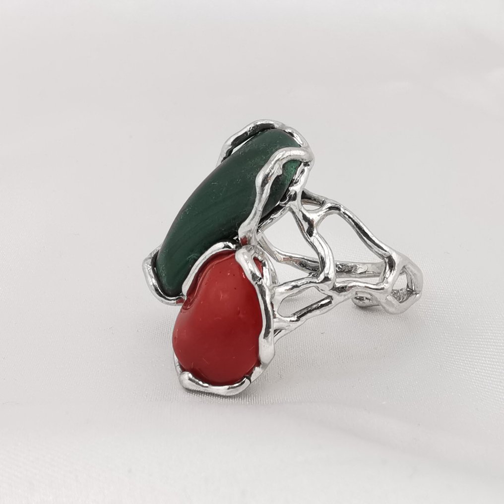 珊瑚 - Argento 925 - 戒指 - 意大利手工艺 #3.2