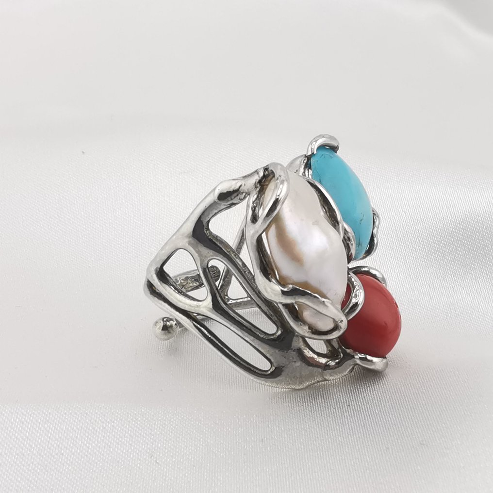 Coral - Argento 925 - Ring - Italian craftsmanship #2.1