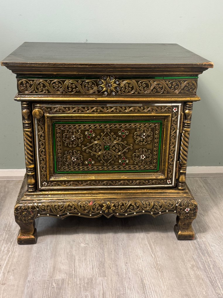 Skab - Luksuriøs håndlavet kommode med mozaikfliser. - Træ, Glas #2.1