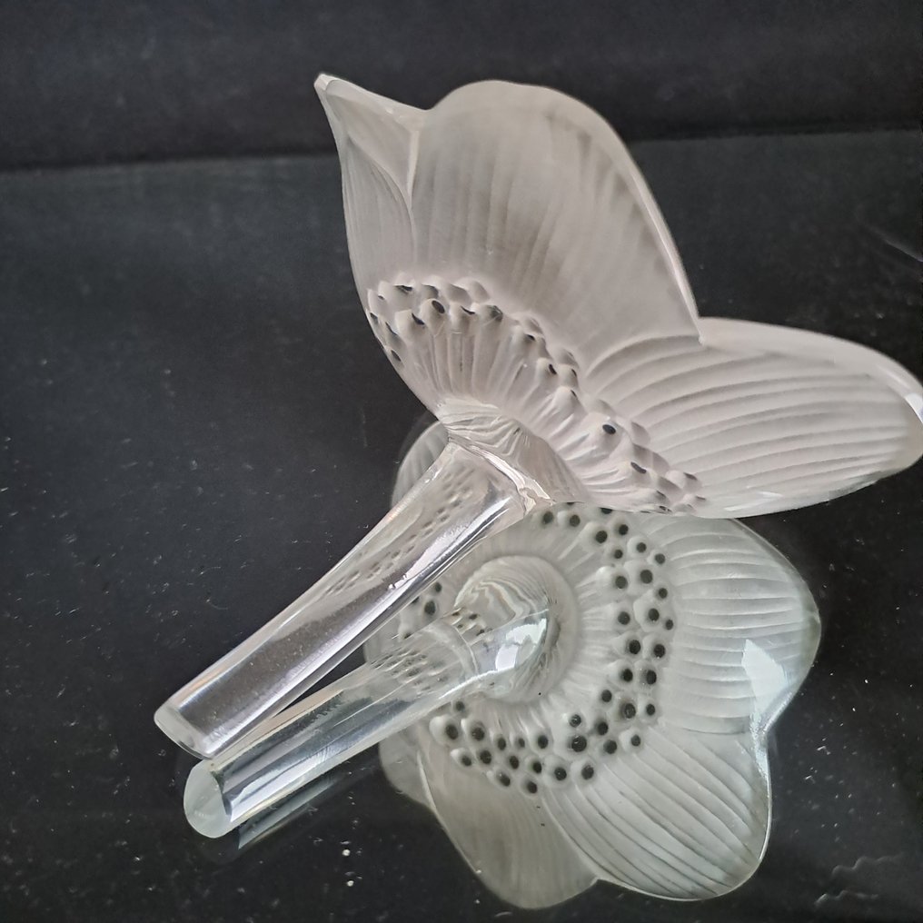 Lalique - Carving, Anémone - 9 cm - Crystal #2.1