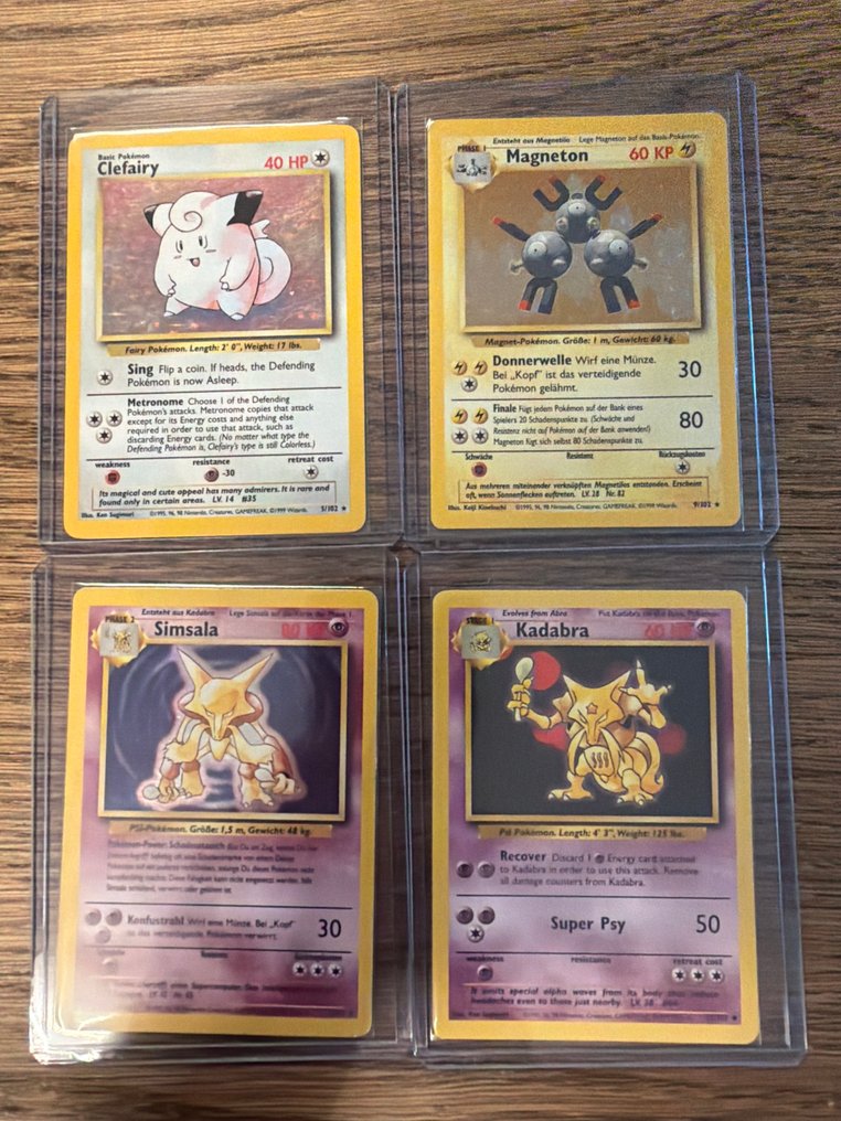Pokémon - 4 Card - Clefairy, Magneton, Kadabra, Alakazam Foil - WOTC #1.0