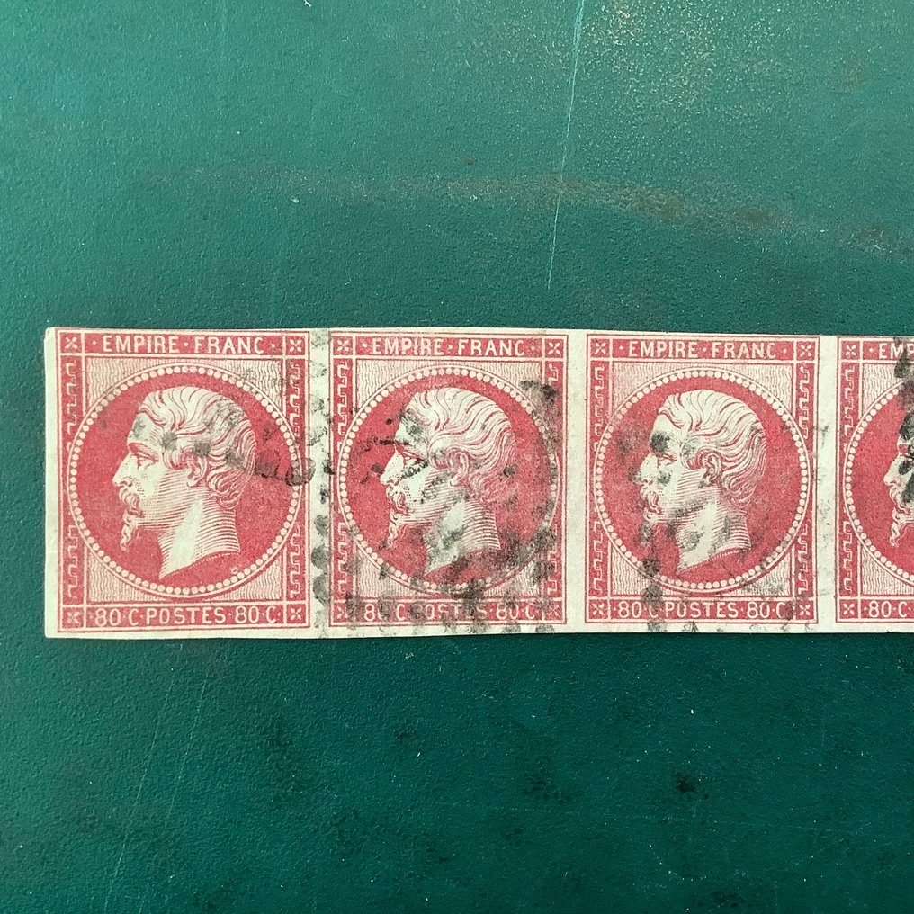 法國 1862 - 80分拿破仑帝国 - 六连张 - Yvert 17B #1.0