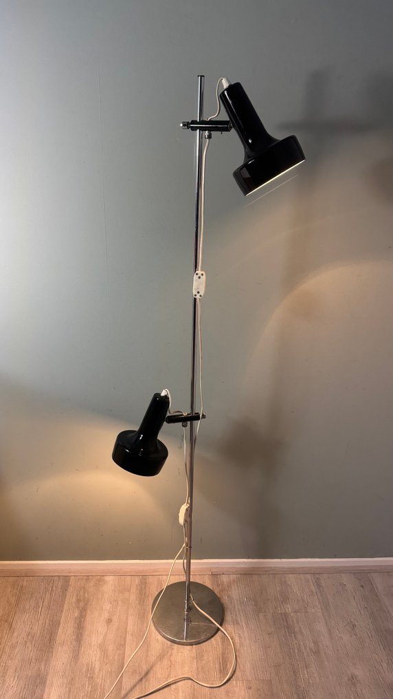 上射落地燈 - 复古Deens设计地灯 - 中世纪风格可调节灯罩 - 金屬 #4.3