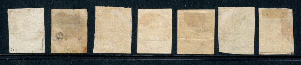 Schweiz 1854/1862 - Schweiz 1854/62 Strubel alle værdier 5c - 1fr - Zumstein 21-27, Michel 13-19 #1.0