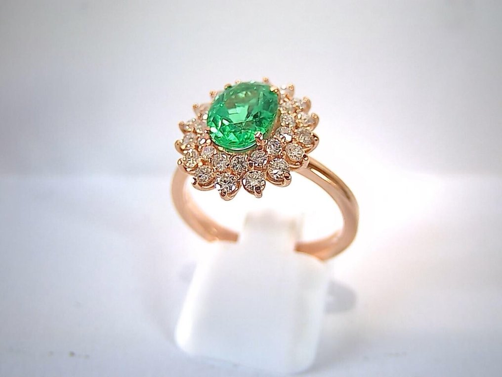 Ring - 18 kt. Yellow gold - 1.90ct. tw. Emerald - Diamond - smecol 2 #4.3