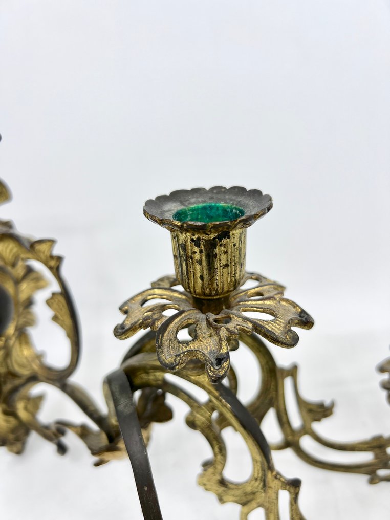 Kerzenhalter - Messing - Vierarmiger Wandkandelaar 2D #1.0