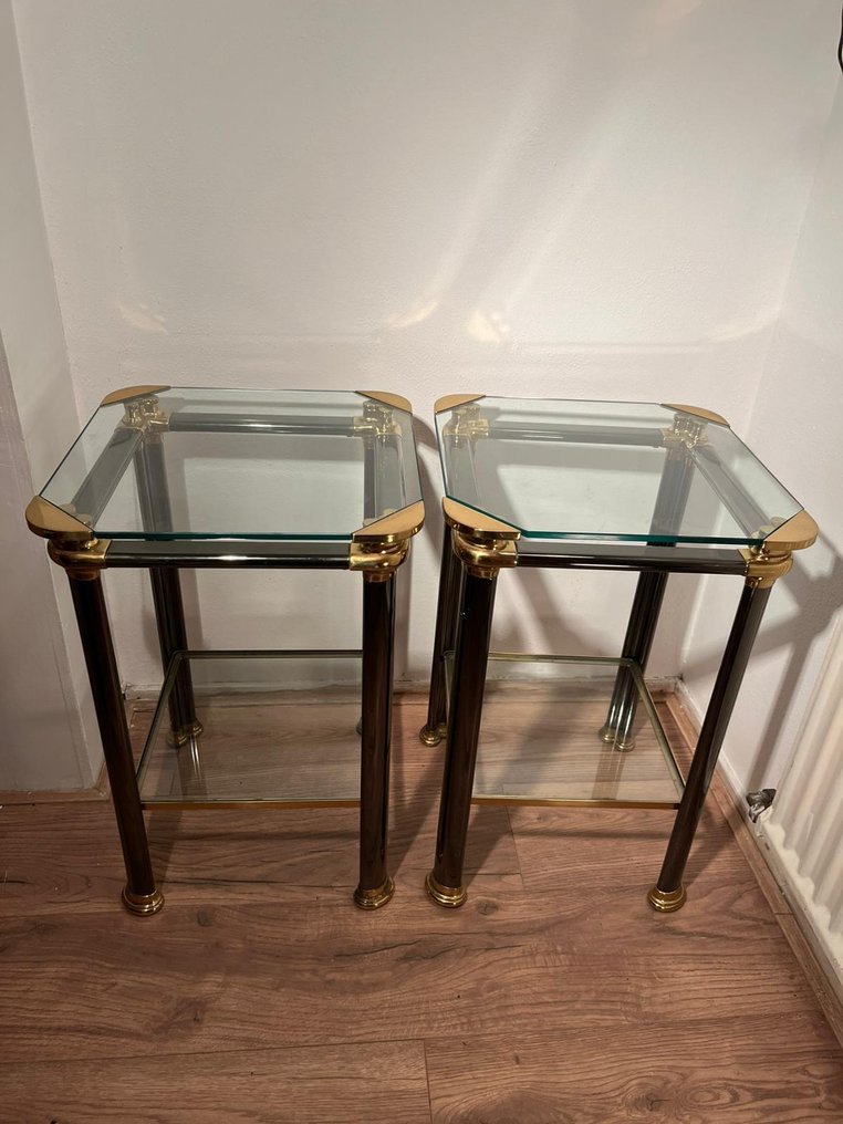 Mara - Table d'appoint (2) - Verre, Laiton, Métal #2.1