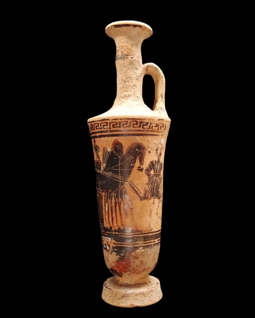 古希腊 黑色图案的陶瓷瓶 - 归属于Haimon团队 - 由Jean Roudillon鉴定 #3.2