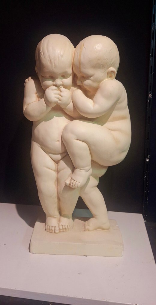 Statue, Kinderen bij de fontein - 51 cm - Plaster #1.0
