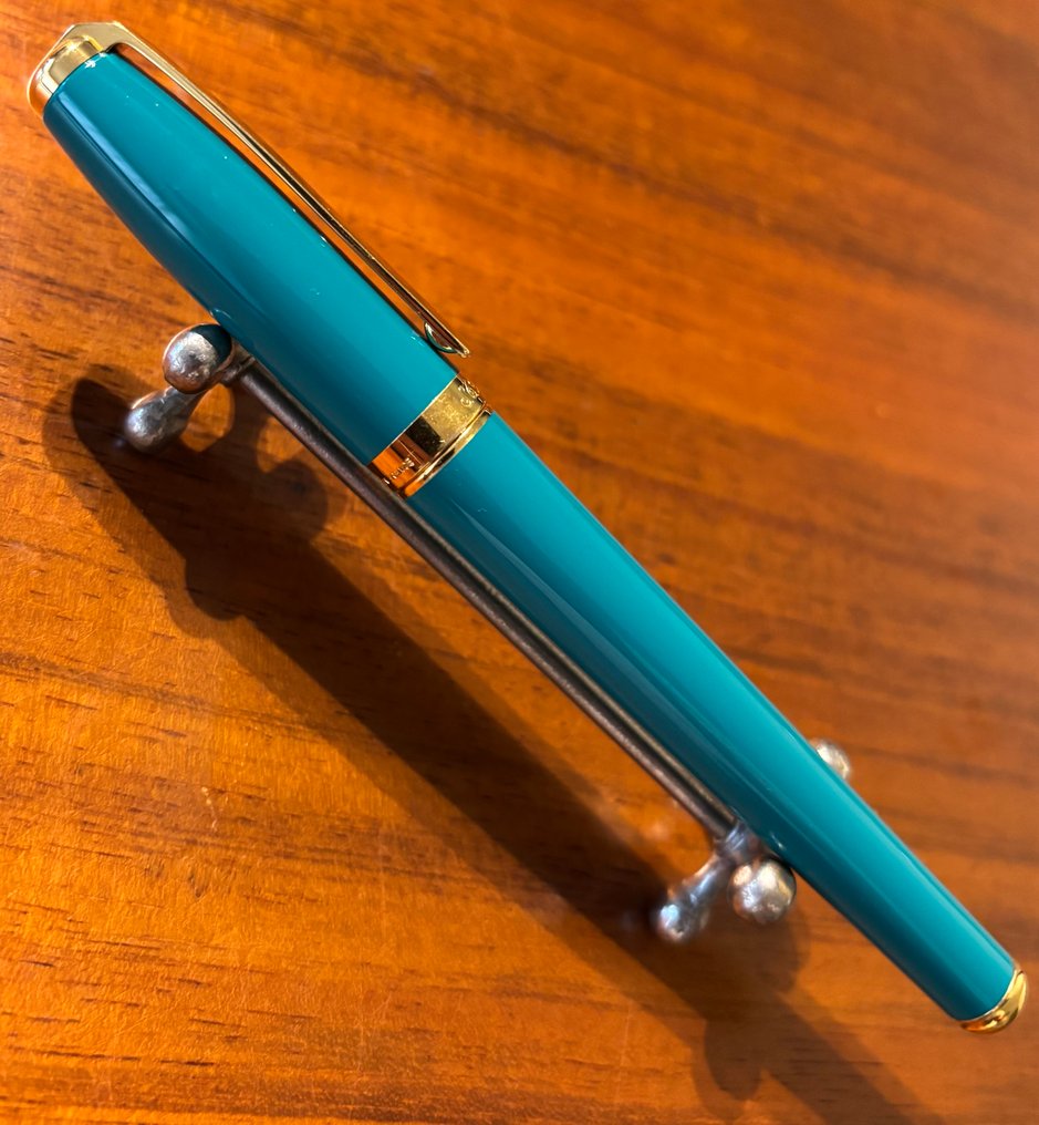 S.T. Dupont - Rare S.T. Dupont Fidelio  Art Nouveau Rollerball in Lagoon Green Lacquer and Yellow Gold - Ingen mindstepris - Rollerpen #1.0