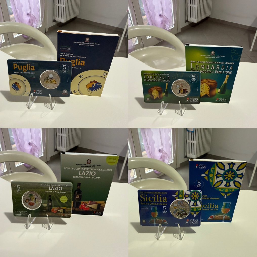 Italia. 5 Euro Various Years (incl. 5 euro 2020 "Pizza e Mozzarella") (10 monete) #3.2