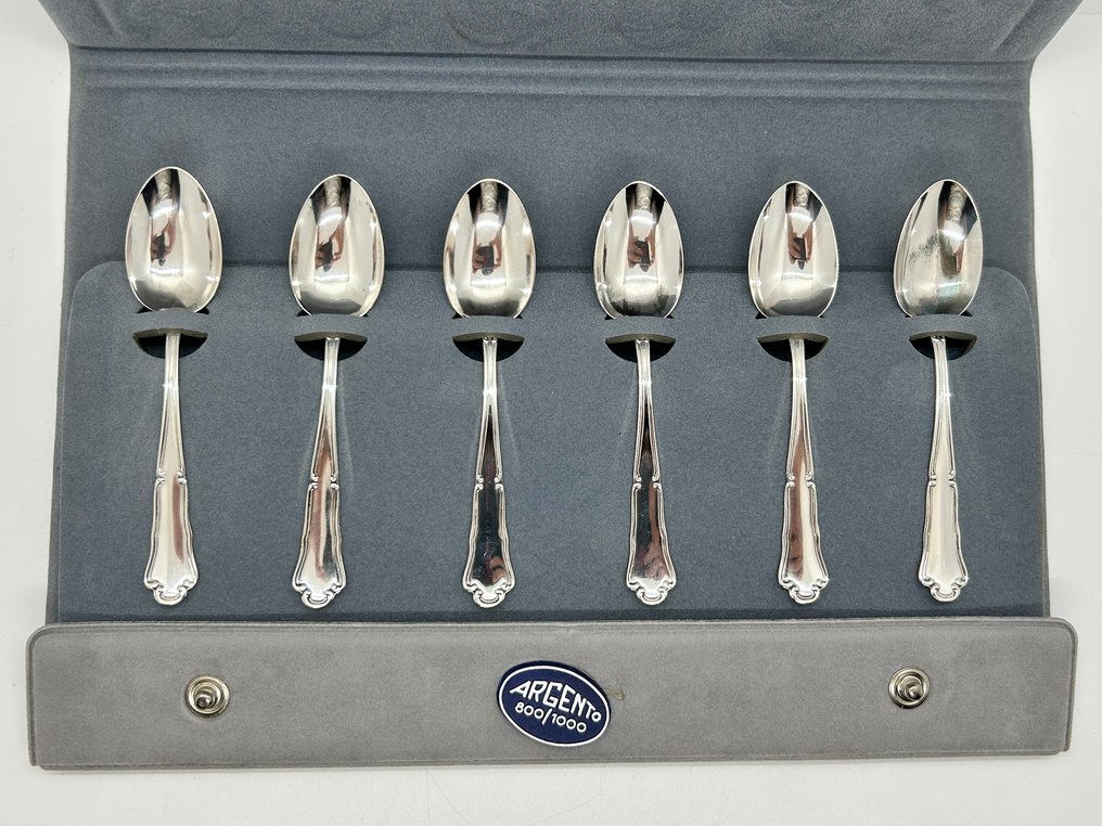 Fratelli Calegaro - Κουτάλι καφέ (6) - .800 silver - Πρωτότυπη θήκη #2.1