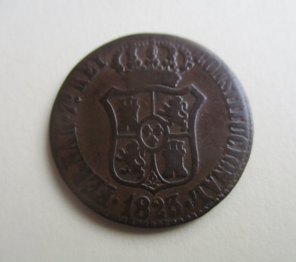 西班牙. 费尔南多七世. 3 cuartos 1823 Barcelona  (没有保留价) #1.0