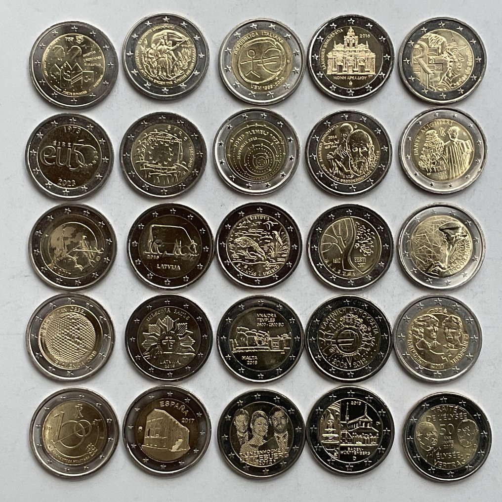 Europa. 2 Euro Various Years (25 munten)  (Ingen mindstepris) #1.0