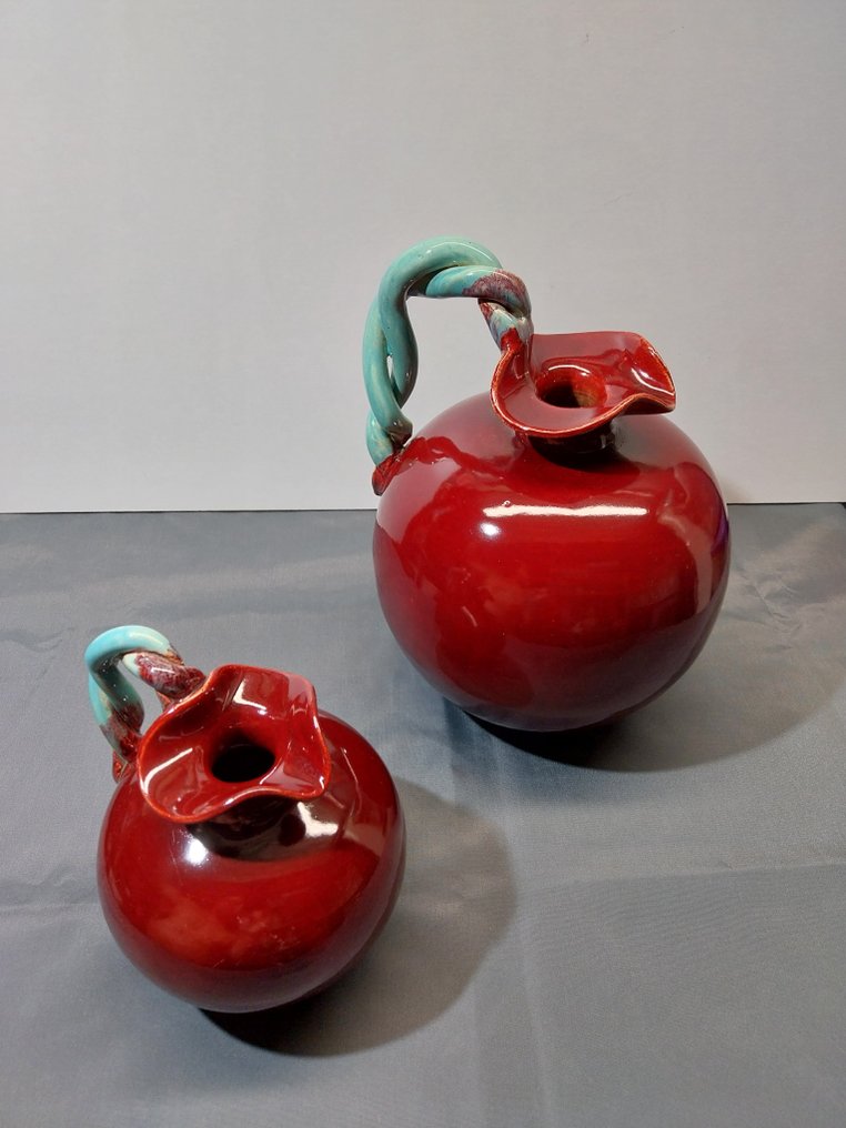 roger guerin - Brocca (2) - M80/M83 - Gres - Insieme di cruche in stile art déco. #3.2