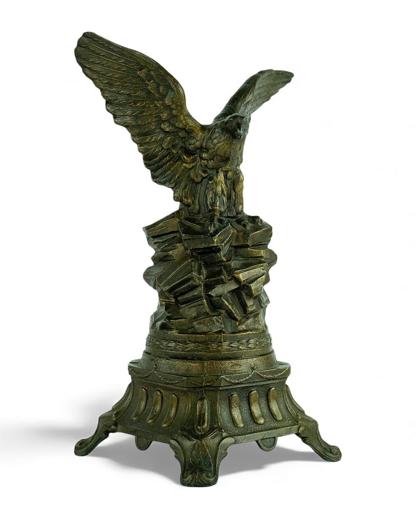 Skulptur, Eagle on Rocks - 36 cm - Råzink #1.0