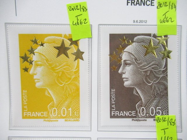 Frankreich 2012 - Briefmarkensammlung auf Davo-Seiten. #2.1