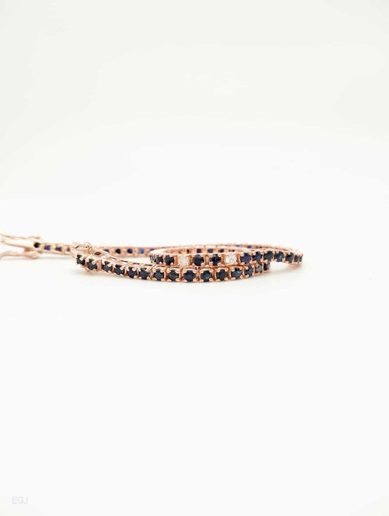 χωρίς τιμή ασφαλείας - Βραχιόλι τένις - 18 καράτια Ροζ χρυσό Ζαφείρι - Διαμάντι #4.3