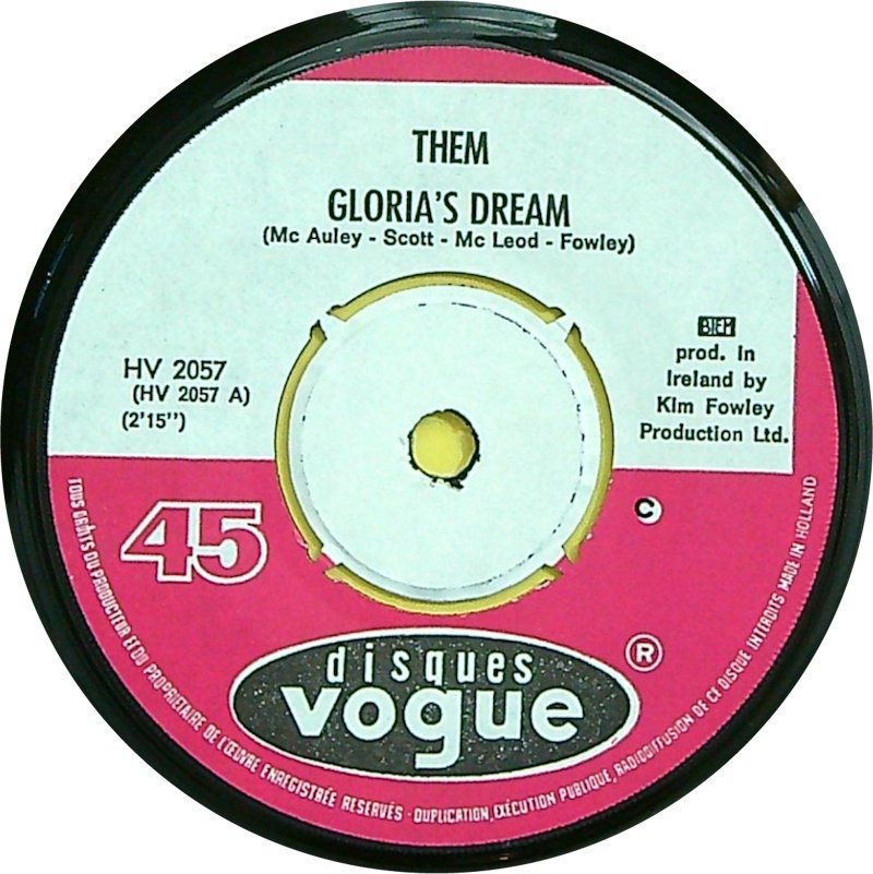 Them - Gloria's Dream / Secret Police - Multiple titles - 45 RPM 7" Single - 1st Pressing - 1967 #2.1