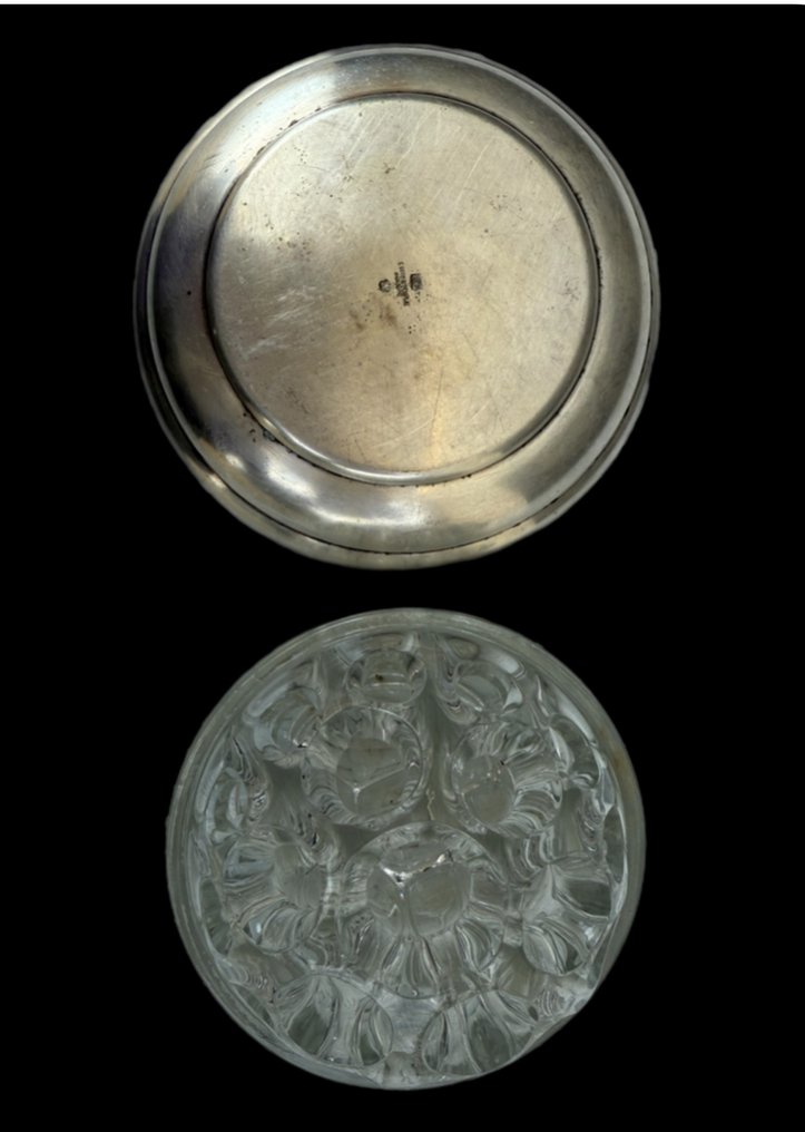 Christofle - 餐桌中央装饰 - 青蛙拼花水晶与镀银金属，ART DECO时期 - 高卢 - Vaso multifiore CRISTOFLE #2.1