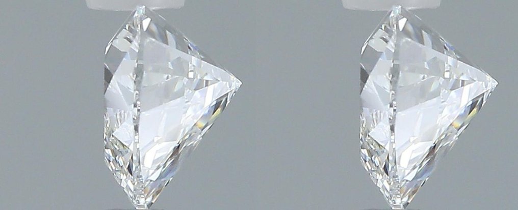 2 pcs Diamond  (Natural)  - 1.00 ct - Heart - F - VS1 - Gemological Institute of America (GIA) #1.0