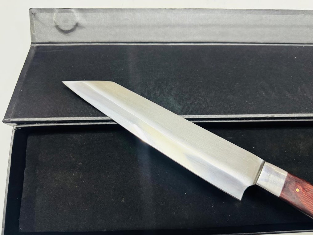 廚刀 - Nakiri bōchō -  日本菜切刀（084） - 非钢，天然木柄，带盒子 - 日本 - 日本菜刀 #2.1