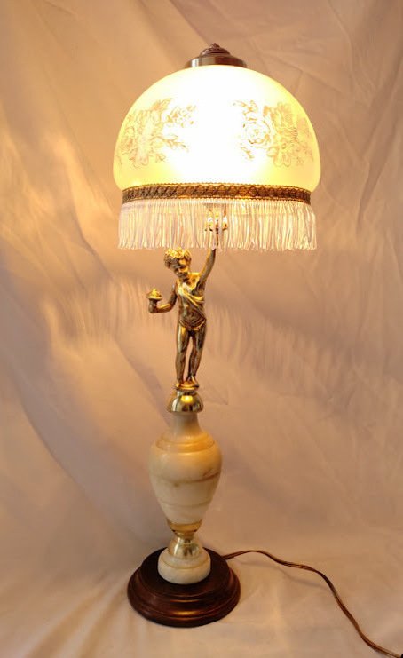 Lampada - Cristallo, Ottone, Alabastro, Legno #1.0