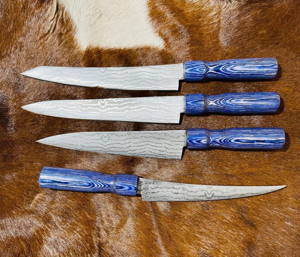 厨刀 -  日本厨房刀具套装（0035） - VG10钢材，较少钢材和异国木柄 - 日本 - 日本厨房刀具 #1.0