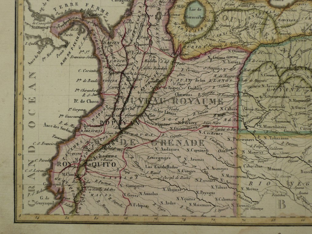Νότια Αμερική - Κολομβία, Βενεζουέλα, Σουρινάμ; P. Lapie - Nouvelle Grenade, Caracas et Guyanes. - 1809 #4.3