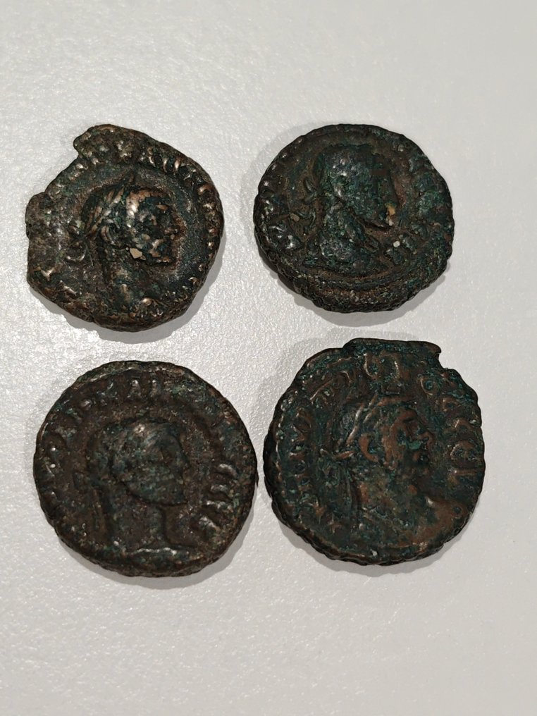 Impero Romano (provinciale) Lote de 4 Tetradracmas Potin incl.: Probo y Diocleciano (Senza prezzo di riserva) #1.0