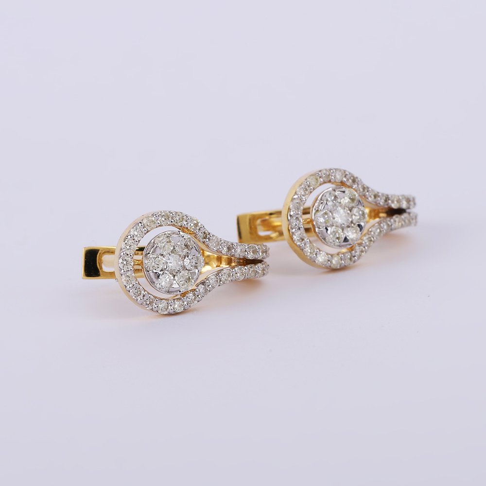 Σκουλαρίκια Huggie - 14 καράτια Κίτρινο χρυσό -  0.63ct. tw. Διαμάντι (Φυσικό) - Χρυσά Διαμαντένια Σκουλαρίκια #1.0