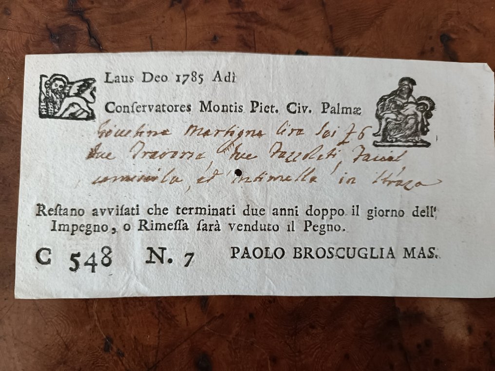 Monte di Pietà - Monte di pietà Palmanova, Repubblica di Venezia - 1752 #2.1