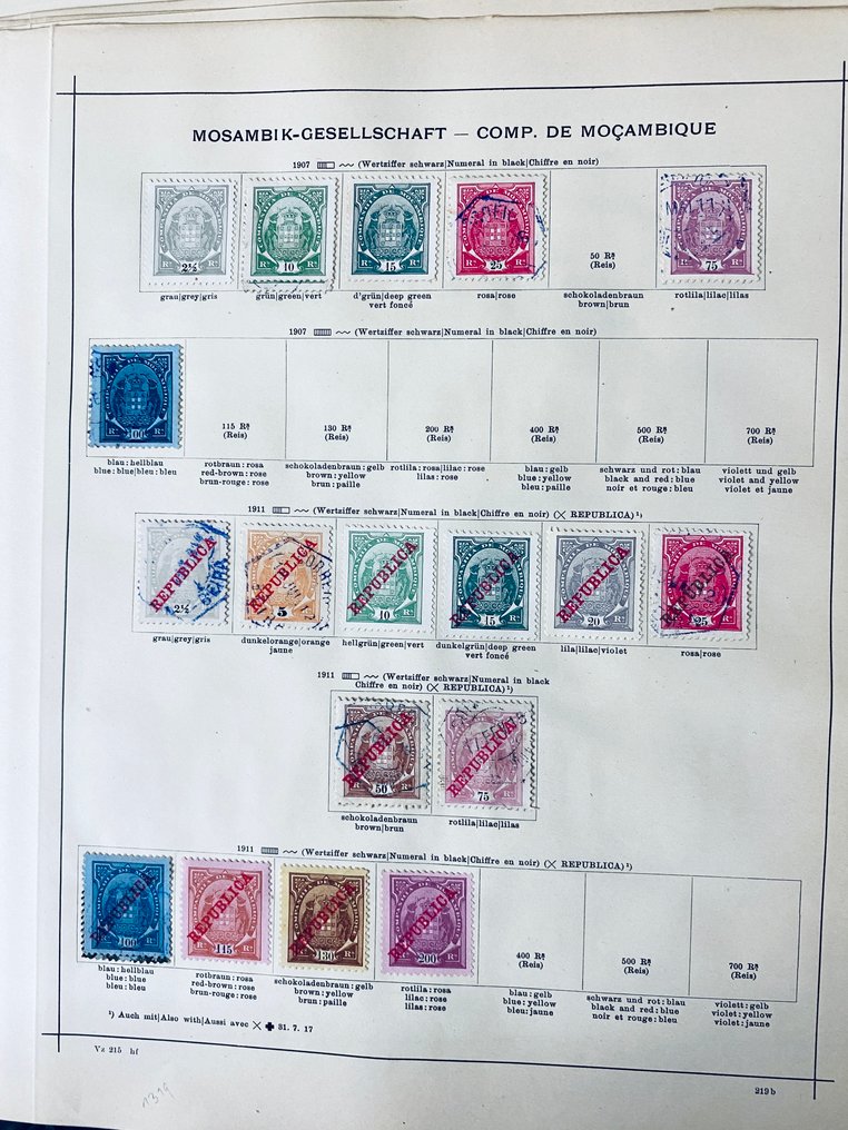 Portugal  - Collection of Portuguese colonies on old album sheets, including Zambesia. #2.1