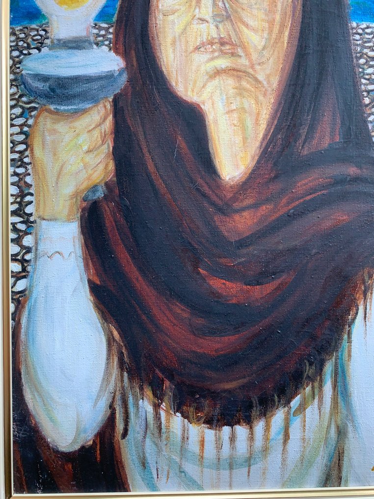 Giuseppe Migneco (1908-1997) - Vecchia con lume #2.1