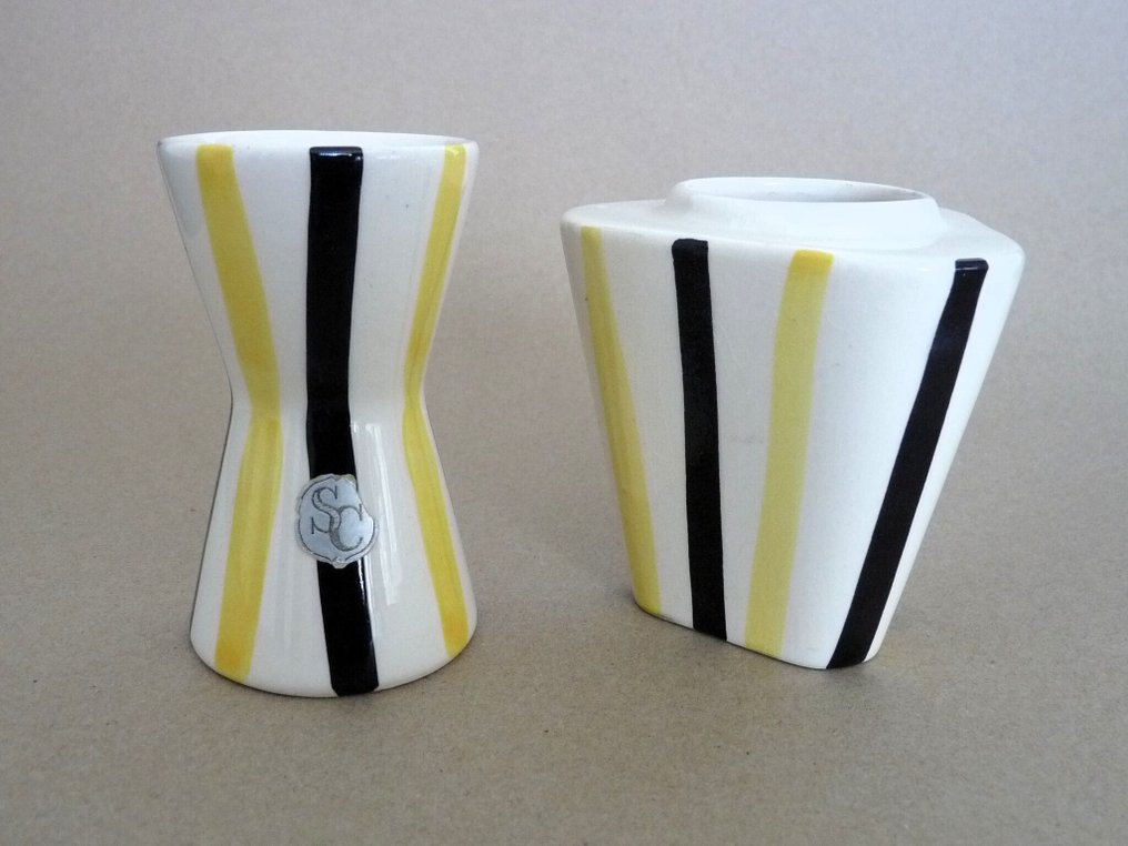 Plateelbakkerij Jumbo Gouda - Βάζο (2)  - Πήλινο - 2 διακοσμητικά βάζα Lion G. #2.1