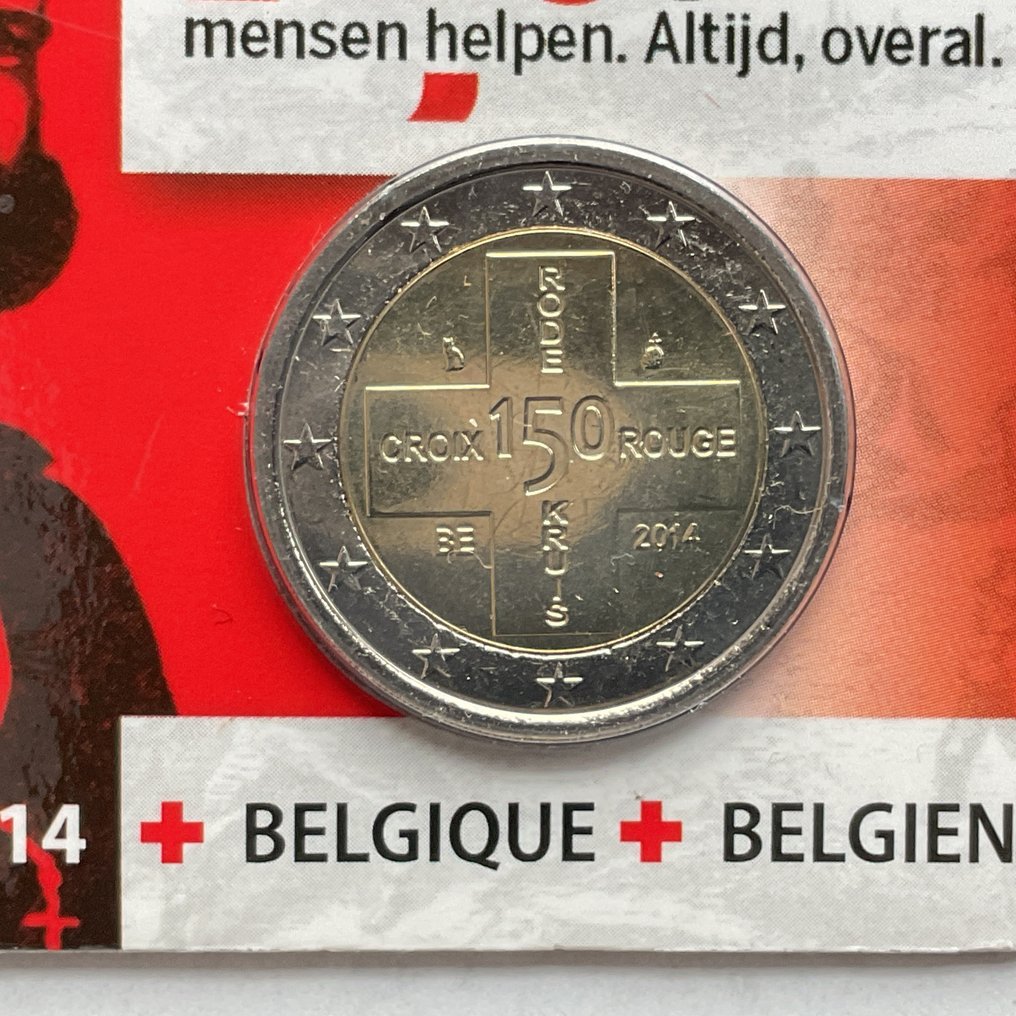 比利時. 2 Euro 2014 "Red Cross" (6 coincards)  (沒有保留價) #2.1