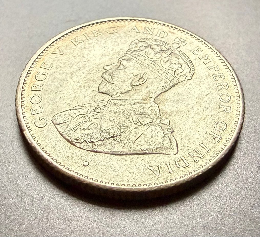 Ceilão. Jorge V. 50 Cents 1922 (Sri Lanka) British Colonial silver coin (Sem preço de reserva) #2.1