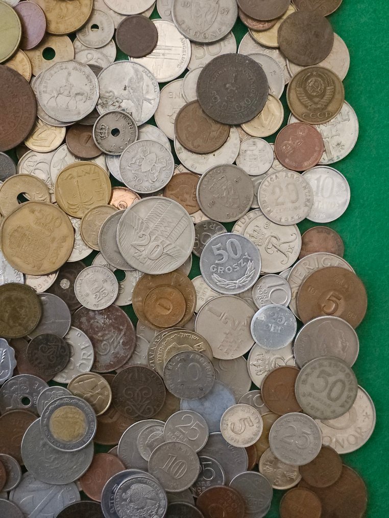 Världen. 1.7kg from 1900s/2000s, various metals and denominations (Utan reservationspris) #4.3