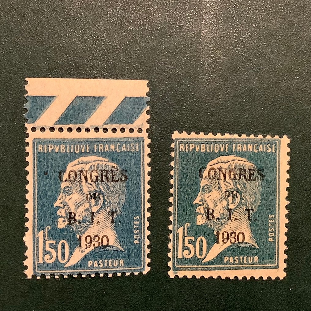 法國 1930 - 比特会议邮票，缺少重音符号和普通邮戳 - 未流通品（MNH） - Yvert 265 and 265a #1.0