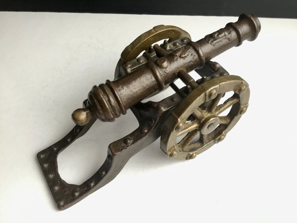 Zeldzaam collectorsitem - Στρατιωτικό αγαλματίδιο μινιατούρα - Spaans Miniatuur kanon - Μπρούντζος #1.0