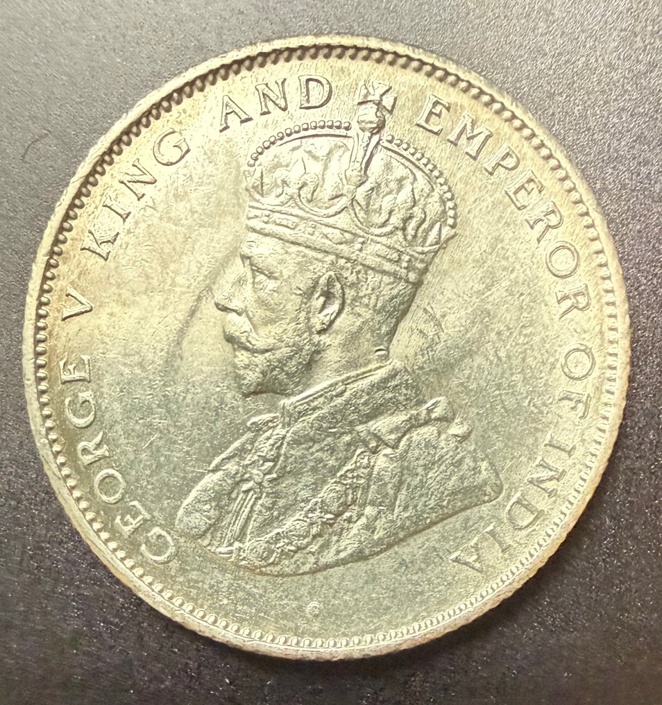 Ceilão. Jorge V. 50 Cents 1922 (Sri Lanka) British Colonial silver coin (Sem preço de reserva) #4.3