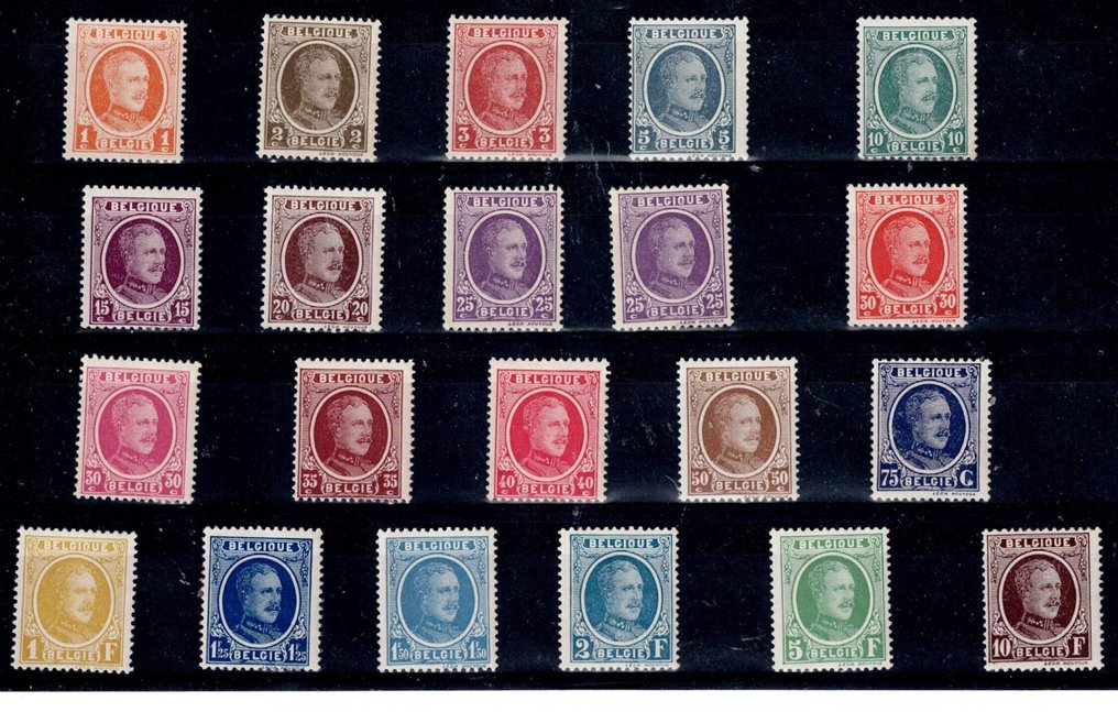 Belgium  - Year 1922 Houyoux OBP €480. See, the corners are beautiful and well-centered too. Postfris. #2.1
