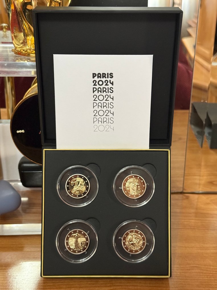 France. 2 Euro 2021/2024 "Jeux Olympiques Paris 2024" (4 monnaies) Proof #1.0