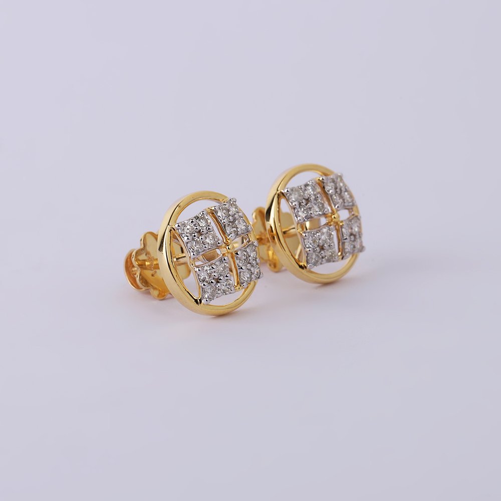 χωρίς τιμή ασφαλείας - Καρφωτά σκουλαρίκια - 14 καράτια Κίτρινο χρυσό -  0.62ct. tw. Διαμάντι (Φυσικό) - Χρυσά Διαμαντένια Σκουλαρίκια #1.0