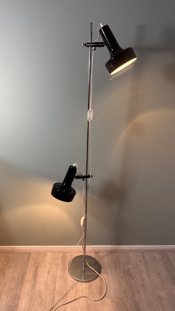 上射落地燈 - 复古Deens设计地灯 - 中世纪风格可调节灯罩 - 金屬 #3.2